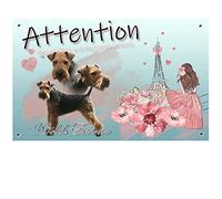 Pets-Easy.com Cartel de perro guardia personalizado Welsh Terrier - pre perforado y tornillos propuestos. De 30 cm a 15 cm…