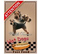 Pets-Easy.com Panel Atención al Perro Welsh Terrier - pre perforado y tornillos propuestos. De 30 cm a 15 cm…