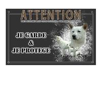 Pets-Easy. com Placa Canaan Dog Beware of Dog - preperforada y tornillos incluidos. De 30 cm a 15 cm…