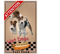 Pets-Easy.com Placa de perro guardián personalizada Fox Terrier, pre perforada y tornillos incluidos. De 30 cm a 15 cm…