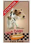 Pets-Easy.com Placa de perro guardián personalizada Perro Fox Terrier - pre perforada y tornillos entregados. De 30 cm a 15 cm…