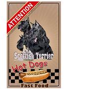 Pets-Easy.com Placa de perro guardián personalizada Scottish Terrier - pre perforado y tornillos de datos. De 30 cm a 15 cm…
