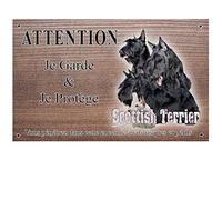 Pets-Easy.com Placa de perro personalizada Scottish Terrier - pre perforada y tornillos propuestos. De 30 a 15 cm