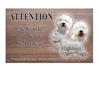 Pets-Easy.com Placa de perro personalizada West Highland White Terrier - pre perforado y tornillo de datos. De 30 a 15 cm