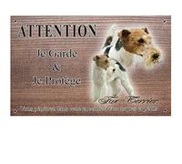 Pets-Easy.com Placa de perro personalizado Perro Fox Terrier - pre perforado y tornillo de datos. De 30 a 15 cm