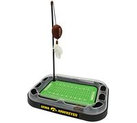 Pets First Juguete de fútbol americano de peluche con hierba gatera, pluma y cascabel interactivo, juguete 5 en 1