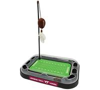Pets First Juguete rascador para gatos con relleno de hierba gatera, juguete de fútbol y plumas, juguete para gatos colgante con cascabel interactivo, juguete 5 en 1 para gatitos