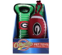 Pets First NCAA Georgia Bulldogs - Caja de juguete de cuerda y juguete de campo con logotipo del equipo NCAA