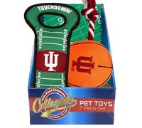 Pets First NCAA Indiana Hoosiers - Caja de juguete de cuerda y juguete de campo con logotipo del equipo NCAA