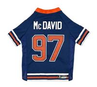 Pets First NHLPA Connor McDavid - Camiseta de malla para perro y gato, Edmonton Oilers McJesus-97, talla XL, camiseta con licencia con tu jugador favorito del equipo de hockey