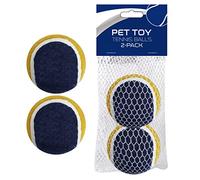 Pets First Pelotas de tenis para perros, juego de pelotas de tenis para perros y gatos. Juega al tenis con tu mascota con este juguete de pelota para perro, 2 pelotas de tenis azul/dorado