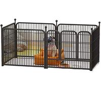 Pet's Home, jaula para mascotas, valla interior para mascotas, gran espacio, montaje de varilla de conexión para gatos y perros pequeños y medianos, color negro, S