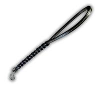 Pet's Market Correa para perro de 45 cm, de cuero, doble trenza, color negro, agarre cómodo, gancho robusto (45 cm, negro)