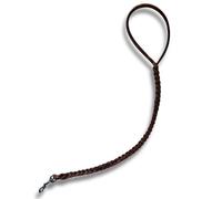 Pet's Market Correa para perro de 75 cm, de cuero, doble trenza, color marrón oscuro, agarre cómodo, gancho robusto (75 cm, marrón oscuro)