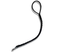 Pet's Market Correa para perro de 90 cm, de cuero, doble trenza, color negro, agarre cómodo, gancho robusto (90 cm, negro)
