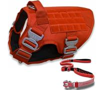 Pets ProMax Arnés táctico para perro con correa táctica para perro (paquete 2 en 1); arnés táctico de estilo militar para perro, hebilla de metal y correa elástica para perro con hebilla de asiento de