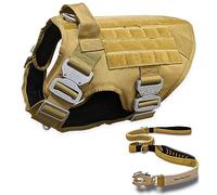Pets ProMax Arnés táctico para perro con correa táctica para perro (paquete 2 en 1); arnés táctico de estilo militar para perro, hebilla de metal y correa elástica para perro con hebilla de asiento de