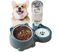 Pets Water Food Bowl Set | Double Bowls Feeder Dispenser for Cats and Dogs | Tilted Design for Easy Access, Non-Slip Pet Bowl Set for Small to Medium Pets, Elevated Feeding Station