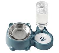 Pets Water Food Bowl Set, Food and Water Bowls Feeder Dispenser, Cat and Dog Dispenser, Non-Slip Pet Bowls for Cats, Small Pets, Dogs, 26.5x12x7.7 cm, Black, Dark Blue, Dark Gray