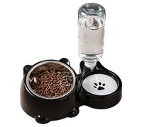 Pets Water Food Bowl Set, Food and Water Bowls Feeder Dispenser, Cat and Dog Dispenser, Non-Slip Pet Bowls for Cats, Small Pets, Dogs, 26.5x12x7.7 cm, Black, Dark Blue, Dark Gray