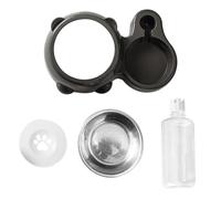 Pets Water Food Bowl Set, Food and Water Bowls Feeder Dispenser, Cat and Dog Dispenser, Non-Slip Pet Bowls for Cats, Small Pets, Dogs, 26.5x12x7.7 cm, Black, Dark Blue, Dark Gray