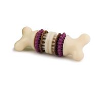 PetSafe Busy Buddy Bristle Bone - Juguete para morder, Juguete para Perros, Masticable, con Anillos de Golosina, Apto para Lavavajillas - Pequeño, S