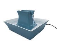 PetSafe Drinkwell Pagoda - Fuente para Perros y Gatos, de Cerámica con Filtros incluidos, Dispensador de Agua silenco, fácil de Limpiar, 2 boquillas, Capacidad de 2 litros, Azul
