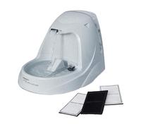 PetSafe Drinkwell Platinum - Fuente de Agua para Gatos - Fuente para Mascotas para Todos los tamaños de Mascotas, fomenta más Beber, Incluye 3 filtros de Carbono de Repuesto adicionales, Uso en