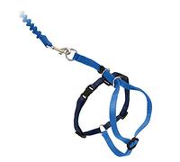 PetSafe Easy Walk, Arnés para Gatos, con Correa Elástica, Arnés de Seguridad, Ajustable, Cómodo, con Sección Elástica - Azul, L