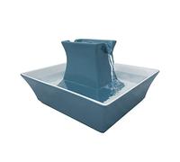 PetSafe Fuente de cerámica Pagoda, Fuente de Agua para Gatos y Perros, Doble Flujo de Agua, Bebedero - 2 litros, Azul