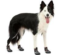 Kurgo Blaze Cross Dog - Zapatos para Perros para Todo el Año, Protectores de Patas para Perros, Resistente al Agua, Reflectante, Antideslizante - Incluye 2 Zapatos - Negro/Rojo - S