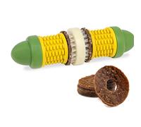 PetSafe Maíz - Juguete para Perros Contenedor de Golosinas, Sabor Mantequilla, Goma sin BPA, Juguete para Perros contra Aburrimiento y Ansiedad - M/L
