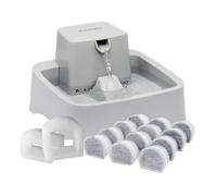PetSafe Oasys Fuente para mascotas de 1/2 galón para gatos y perros pequeños, capacidad de agua de 1/2 galón, control de flujo ajustable, agua fresca y filtrada, fácil de limpiar, filtros de carbono y