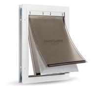 PetSafe Puerta de Aluminio para Mascotas para Condiciones Climáticas Extremas, Sistema con Aislamiento de 3 Aletas plasticas para Bajo Consumo, con panel de clausura, Resistente - L