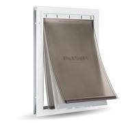 PetSafe Puerta de Aluminio para Mascotas para Condiciones Climáticas Extremas, Sistema con Aislamiento de 3 Aletas plasticas para Bajo Consumo, con Panel de clausura, Resistente - M
