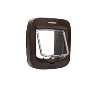 PetSafe Puerta para gatos activada con microchip, entrada exclusiva, fácil instalación, bloqueo manual de 4 vías, ahorro de energía, burlete, práctico, marrón (nueva versión)