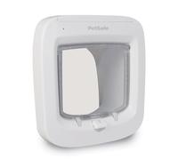 PetSafe Puerta para Gatos de Microchip - Gatera Interior o Exterior - Acceso RFID Multusuario Para Hasta 40 Mascotas - 4 Modos de Cierre, Impermeable, Instalación Simple - Blanco