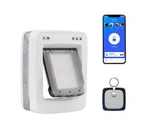 PetSafe SmartDoor, Puerta para Perros y Gatos Inteligente, Gatera de Entrada y Salida Selectiva, Funciona con App, Control por Smartphone, Horario Personalizable, Compatible con Varias Mascotas, M
