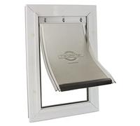 PetSafe Puerta para Mascotas de Aluminio - Estructura Duradera, Aislamiento Resistente al Clima, Instalación Fácil - Pequeña