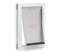 PetSafe Staywell - Puerta con Marco de Aluminio para Gatos Grandes y Perros Medianos - Sistema de Bloqueo, Resistente, Aislante y Fácil de Instalar, No Apta para Vidrio - M