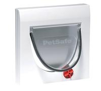 PetSafe Staywell Classic, Gatera con 4 Posiciones de Cierre, Gatera de Entrada y Salida, Instalación Fácil, Resistente, para Gatos hasta 7 Kg, con Túnel, Blanco