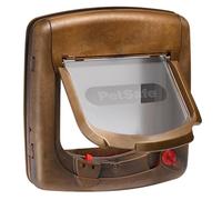 PetSafe Staywell Deluxe - Puerta para Gatos, Gatera con Sistema de Bloqueo de 4 Posiciones - Collar con Llave Magnética - Fácil de Instalar - Acabado en Madera