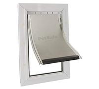 PetSafe Staywell, Puerta con Marco de Aluminio para Perros Grandes, Sistema de Bloqueo, Resistente, Aislante y Fácil de Instalar, No Apta para Vidrio, L