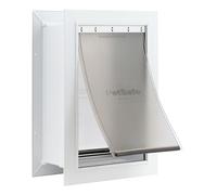 PetSafe Wall Entry Pet Door Puerta de entrada de pared túnel telescópico, mediano, para mascotas de hasta 40 libras, color blanco, fabricada en los Estados Unidos, Cloruro de polivinilo, M (Pack of 1)