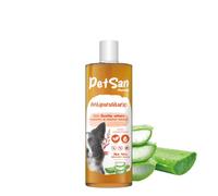 PetSan Champú Especial Antiparásitos con Quassia Amara y Aloe Vera para Perros, pH Neutro, Suaviza y Regenera, Fragancia a Menta, 400ml