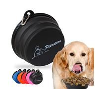 PETSATION - Cuenco Plegable para Perro [El Original] - Cuenco de Viaje, Bebedero y Cuenco para Agua para Perros -Ideal para Viajes, Paseos y Uso Diario - Ligero e Compacto (Negro, 350 ml)