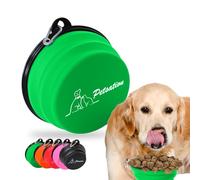 PETSATION - Cuenco plegable para perros [El original] Cuenco de viaje, comedero y agua para perros - Bebedero de 1000 ml, ideal para viajes, paseos - Ligero, compacto (verde, 1000 ml)