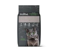 Petsentials Arena para Gatos súper aglutinante con carbón Activado, 10 litros, Arcilla de bentonita Ultra Absorbente, Control de olores, aglutinación rápida, bajo Polvo, Arena para Gatos prémium para