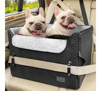 Petsfit Asiento Perro Coche Plegable, Bolsa Asiento Elevadora con Cinturones de Seguridad para Perros medianos o 2 Perros pequeños