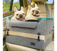 Petsfit Asiento Perro Coche Plegable, Bolsa Asiento Elevadora con Cinturones de Seguridad para Perros medianos o 2 Perros pequeños